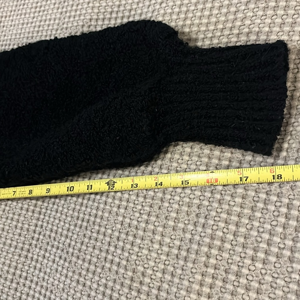 Vintage Le Roy Women’s Black Oversized Knobby Knit Open Cardigan Sweater L - Picture 11 of 12
